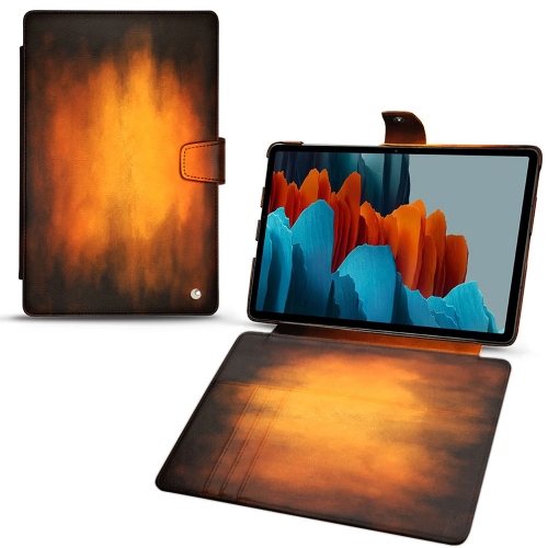 Copri portafogli in pelle per Samsung Galaxy Tab S7 PlusFauve Patine