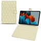 Samsung Galaxy Tab S7 leather case - Ivoire - Couture ( Sleek P C12 - White ) 