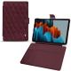 Samsung Galaxy Tab S7 leather case - Lie de vin - Couture ( Pantone 5115C ) 