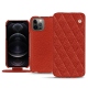Funda de piel Apple iPhone 12 Pro Max - Papaye - Couture ( Pantone 180C ) 