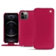 Apple iPhone 12 Pro Max leather case - Rose fluo
