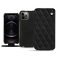 Apple iPhone 12 Pro Max leather case - Negre poudro - Couture