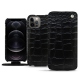 Funda de piel Apple iPhone 12 Pro Max - Crocodile nero