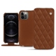 Apple iPhone 12 Pro leather case - Marron - Couture ( Nappa - Pantone 1615C ) 