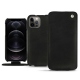 Custodia in pelle Apple iPhone 12 Pro - Negre poudro