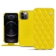 Custodia in pelle Apple iPhone 12 Pro - Jaune fluo - Couture