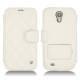 Housse cuir Samsung GT-i9500 Galaxy S IV - Blanc - Couture ( Bologna - White ) 