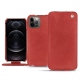 Apple iPhone 12 Pro leather case - Cerise vintage ( Pantone 185C ) 