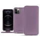 Capa em pele Apple iPhone 12 Pro - Lilas PU