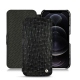 Apple iPhone 12 Pro Max leather case - Autruche nero