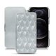 Apple iPhone 12 Pro Max leather case - Platinium - Couture