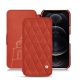 Lederschutzhülle Apple iPhone 12 Pro Max - Arange clouquié - Couture