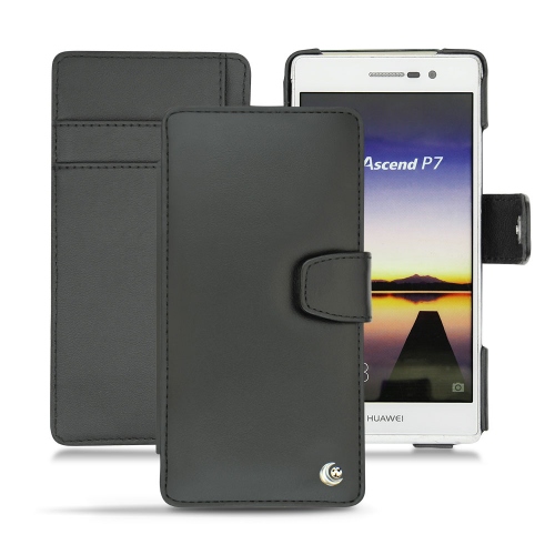 Huawei Ascend P7  leather case - Noir ( Nappa - Black ) 