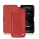 Housse cuir Apple iPhone 12 Pro - Cerise vintage ( Pantone 185C ) 