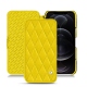 Housse cuir Apple iPhone 12 Pro - Jaune fluo - Couture