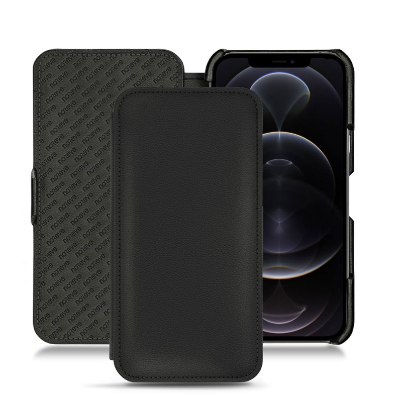 Apple iPhone 12 Pro leather case - Noir PU