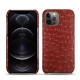 Apple iPhone 12 Pro leather cover - Autruche ciliegia