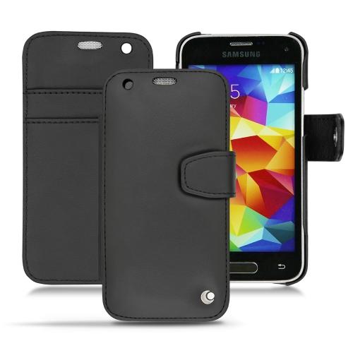 レザーケース Samsung SM-G800 Galaxy S5 mini  - Noir ( Nappa - Black ) 