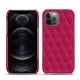 Custodia in pelle Apple iPhone 12 Pro - Rose fluo - Couture