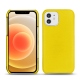 Apple iPhone 12 mini leather cover - Jaune fluo