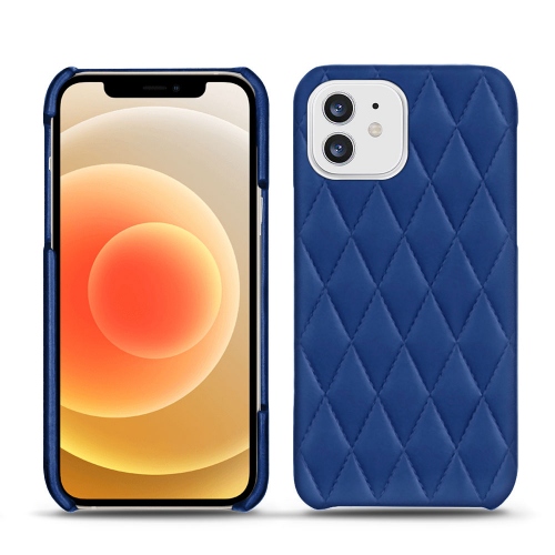 Ledertaschen für Apple iPhone 12 miniBleu océan - Couture ( Nappa - Pantone #15458a) 