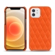 Coque cuir Apple iPhone 12 mini - Orange fluo - Couture