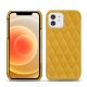 Apple iPhone 12 mini leather cover - Jaune soulèu - Couture
