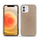 Apple iPhone 12 leather cover - Taupe vintage ( Pantone 7530C ) 