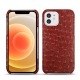 Funda de piel Apple iPhone 12 - Autruche ciliegia