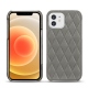 Apple iPhone 12 leather cover - Acier vintage - Couture