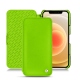 Apple iPhone 12 mini leather case - Vert fluo