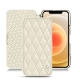 Capa em pele Apple iPhone 12 mini - Blanc - Couture ( Bologna - White ) 
