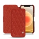 Capa em pele Apple iPhone 12 mini - Papaye - Couture ( Pantone 180C ) 
