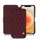 Custodia in pelle Apple iPhone 12 mini - Lie de vin - Couture ( Pantone 5115C ) 
