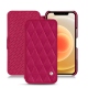 Apple iPhone 12 mini leather case - Rose fluo - Couture