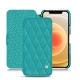 Apple iPhone 12 mini leather case - Bleu fluo - Couture