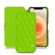 Apple iPhone 12 mini leather case - Vert fluo - Couture