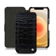 Funda de piel Apple iPhone 12 - Crocodile nero