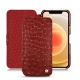 Apple iPhone 12 leather case - Autruche ciliegia