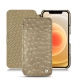 Housse cuir Apple iPhone 12 - Autruche desert