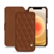 Capa em pele Apple iPhone 12 - Marron - Couture ( Nappa - Pantone 1615C ) 