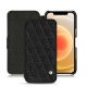 Capa em pele Apple iPhone 12 - Ebène - Couture ( Sleek P C12 - Black ) 