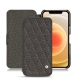 Custodia in pelle Apple iPhone 12 - Anthracite - Couture ( Pantone 424C ) 