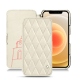 Lederschutzhülle Apple iPhone 12 - Blanc escumo - Couture