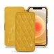 Apple iPhone 12 leather case - Jaune soulèu - Couture