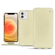 가죽 커버 Apple iPhone 12 mini - Ivoire ( Sleek P C12 - White ) 