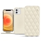 Funda de piel Apple iPhone 12 mini - Blanc - Couture ( Bologna - White ) 