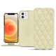 가죽 커버 Apple iPhone 12 mini - Ivoire - Couture ( Sleek P C12 - White ) 