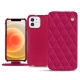 Capa em pele Apple iPhone 12 mini - Rose fluo - Couture