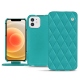 Apple iPhone 12 mini leather case - Bleu fluo - Couture